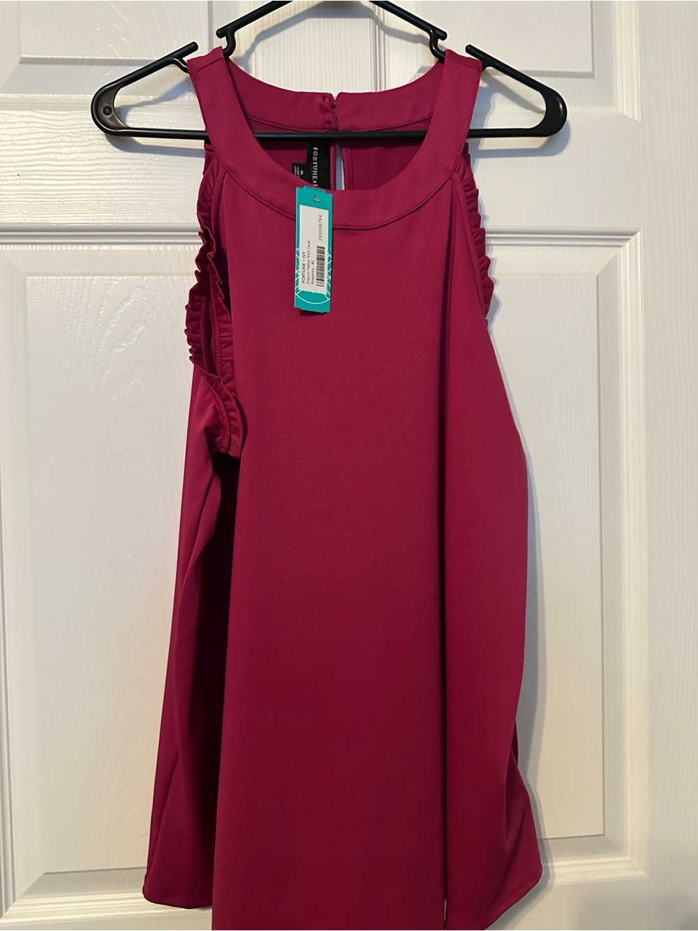 Ruffle-Trim Sleeveless Halter Top